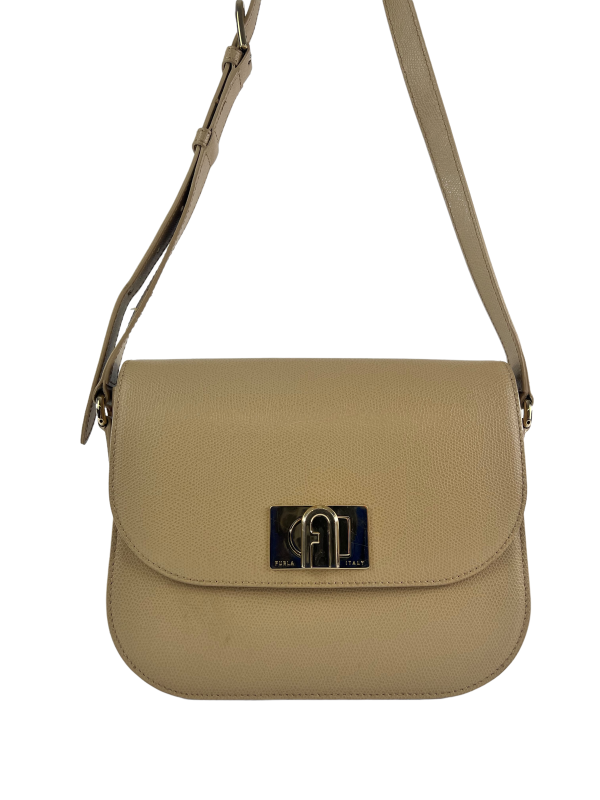 Furla Cream Leather Crossbody For Sale