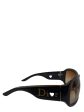 Christian Dior Brown Burgundy Oversized Logo Sunglasses Discount