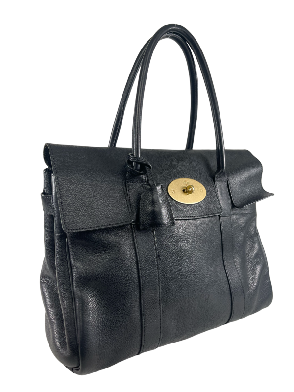 Mulberry Black Grained Leather  Bayswater  Discount