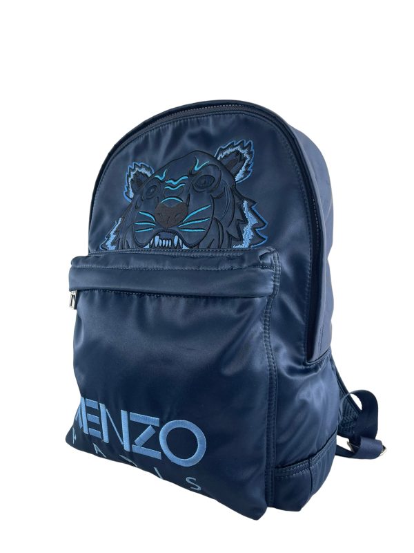 Kenzo Blue Satin Backpack Discount