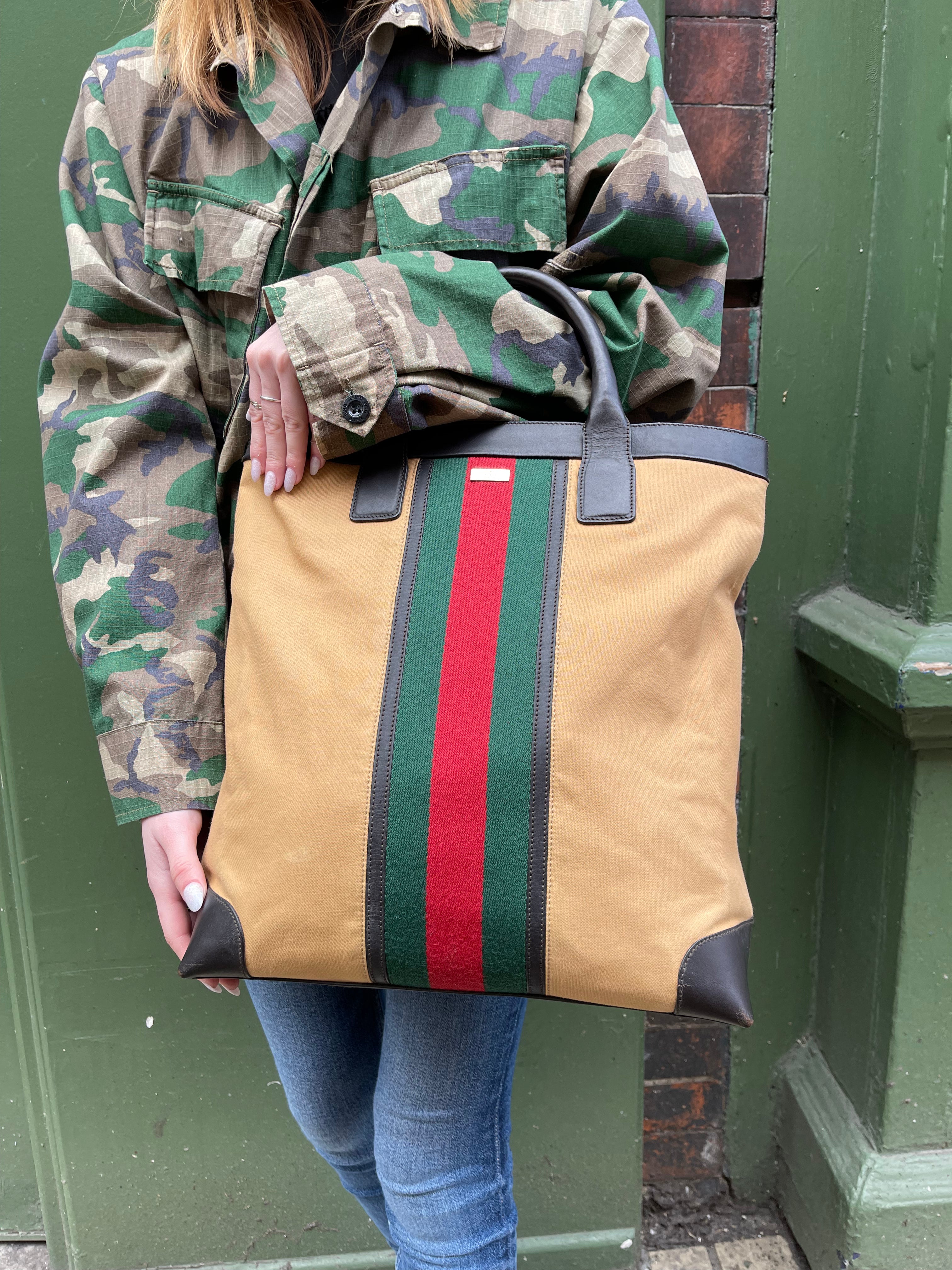 Gucci Beige Canvas Tote Sale