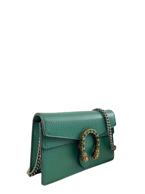 Gucci Green Leather Super Mini  Dionysus  Crossbody Online Sale