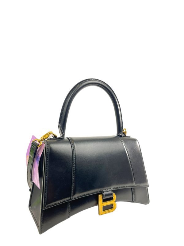 Balenciaga Black Leather ‘Hourglass XS’ Crossbody Hot on Sale