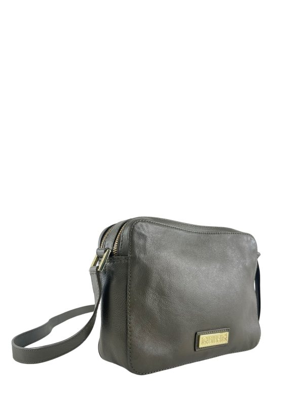 Biba Green Embossed Logo Leather Crossbody Online