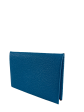 Hermès Blue Leather Calvi Card Holder Cheap