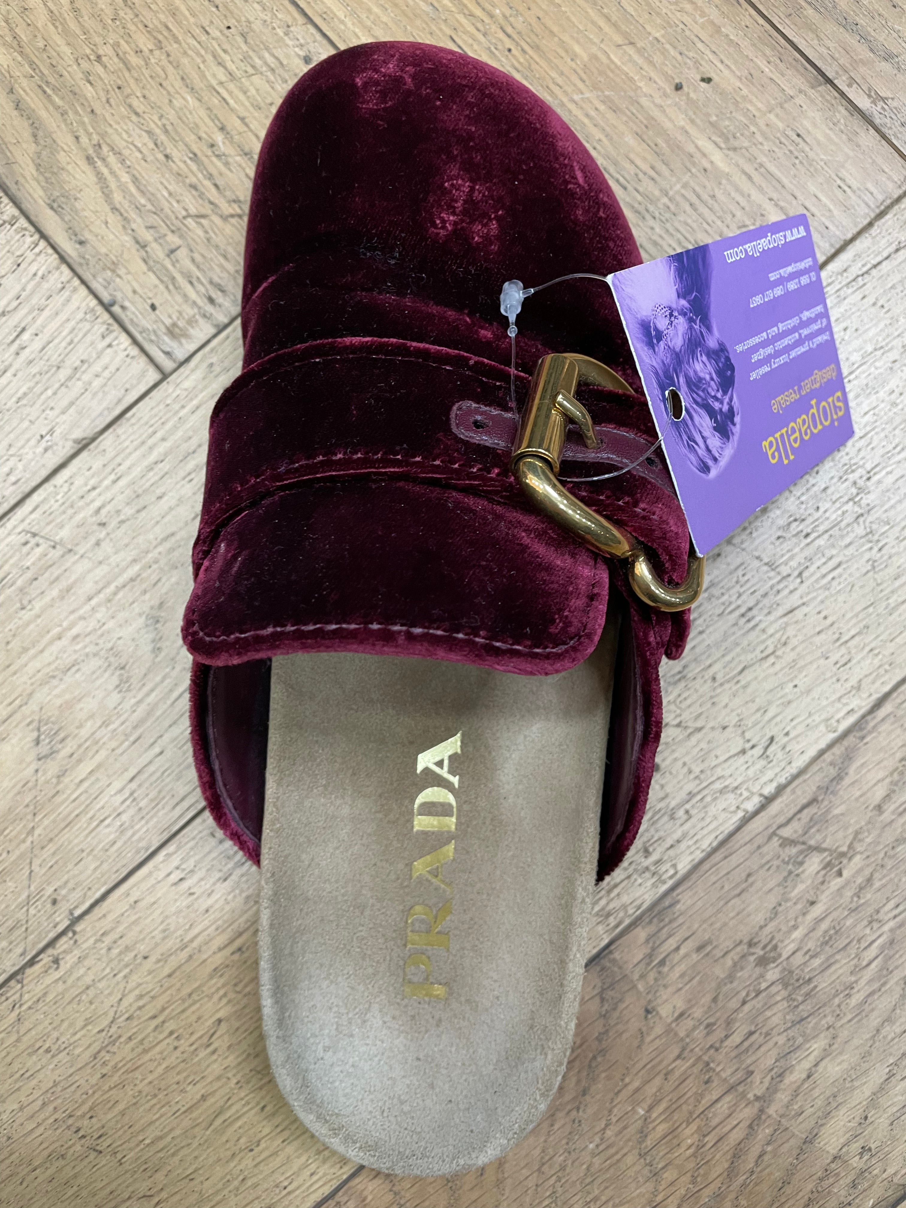 Prada velvet mules - EU 36.5 For Sale