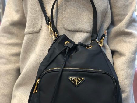 Prada Black duet re-nylon shoulder bag Supply