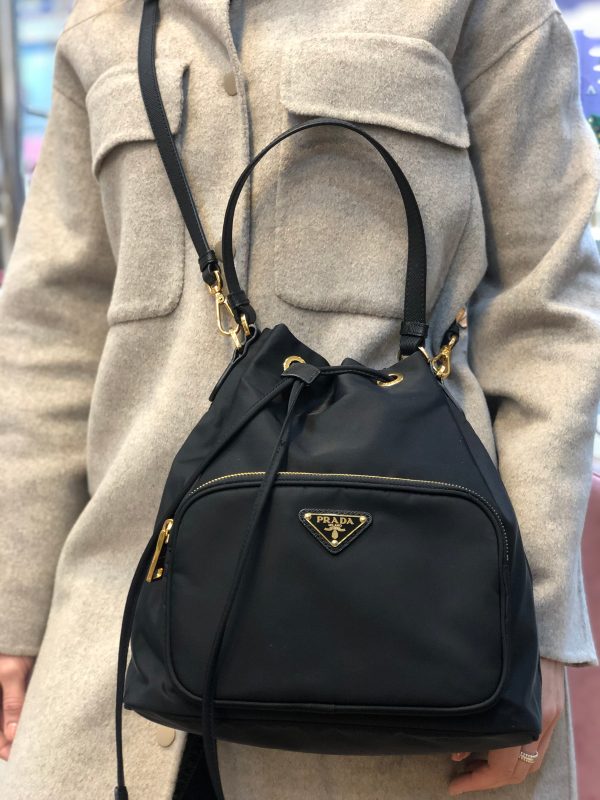 Prada Black duet re-nylon shoulder bag Supply