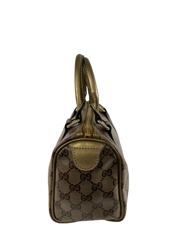 Gucci Gold Patent Monogram Tote Online Hot Sale