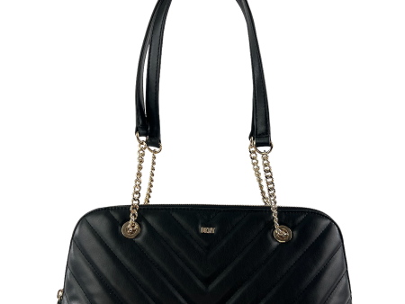 DKNY Black faux Leather Chain Shoulder Bag on Sale