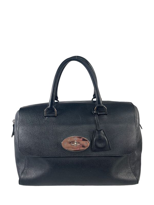 Mulberry Black Grained Leather Handbag For Sale