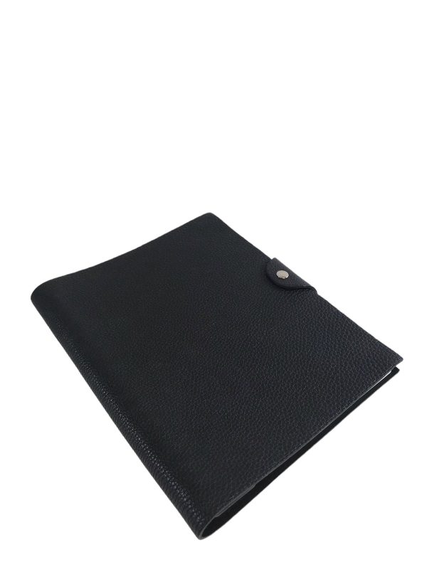 Hermès Black Leather Ulysse GM Notebook on Sale