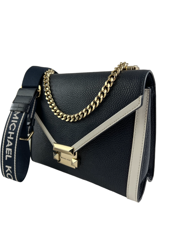 Michael Kors Navy & White Leather Crossbody on Sale