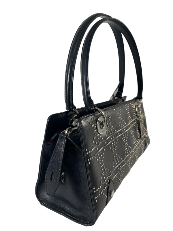 Christian Dior Black Studded Leather Tote Sale