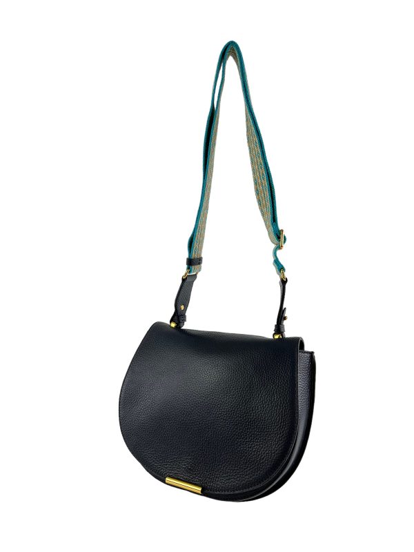 Coccinelle Navy Grained Leather Crossbody For Sale