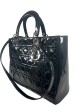 Christian Dior Black Patent Lady Dior Handbag Discount