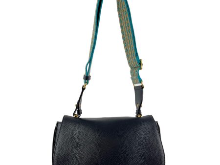 Coccinelle Navy Grained Leather Crossbody For Sale